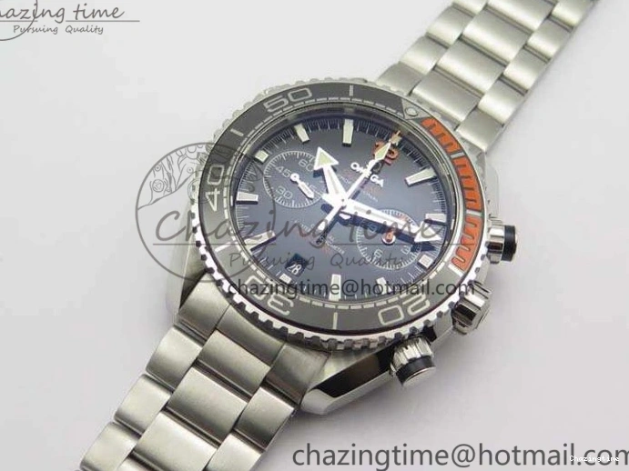 0424 FastDry Planet Ocean Master Chrono SS OM 1:1 Best Edition Black Dial On SS Bracelet A9900 V 8112